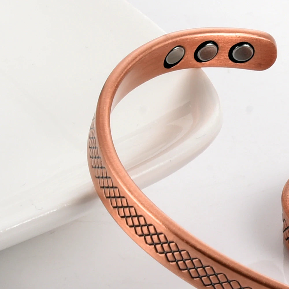 Copper Magnetic Cuff Bracelet for Women