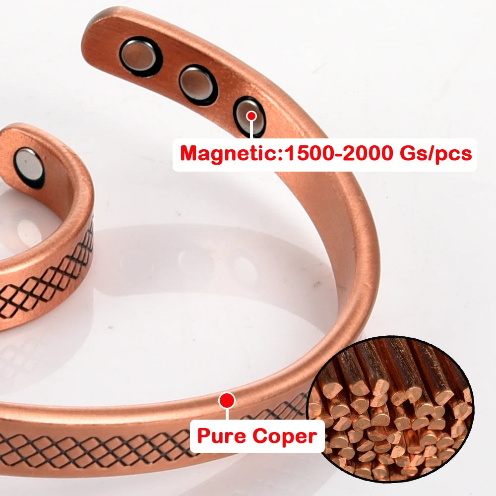 Copper Magnetic Cuff Bracelet for Women